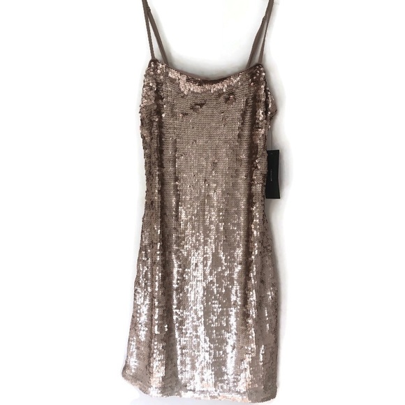 NWT Lulu's Top of the Hour Rose Gold Sequin Mini Dress - Picture 2 of 8